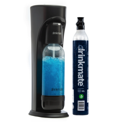 DRINKMATE OmniFizz Sparkling Water & Soda Maker MATTE BLACK Comes With 1 Cylinder